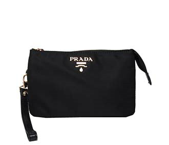 2014 Prada Nylon Fabric Clutch BR2601 Black for sale